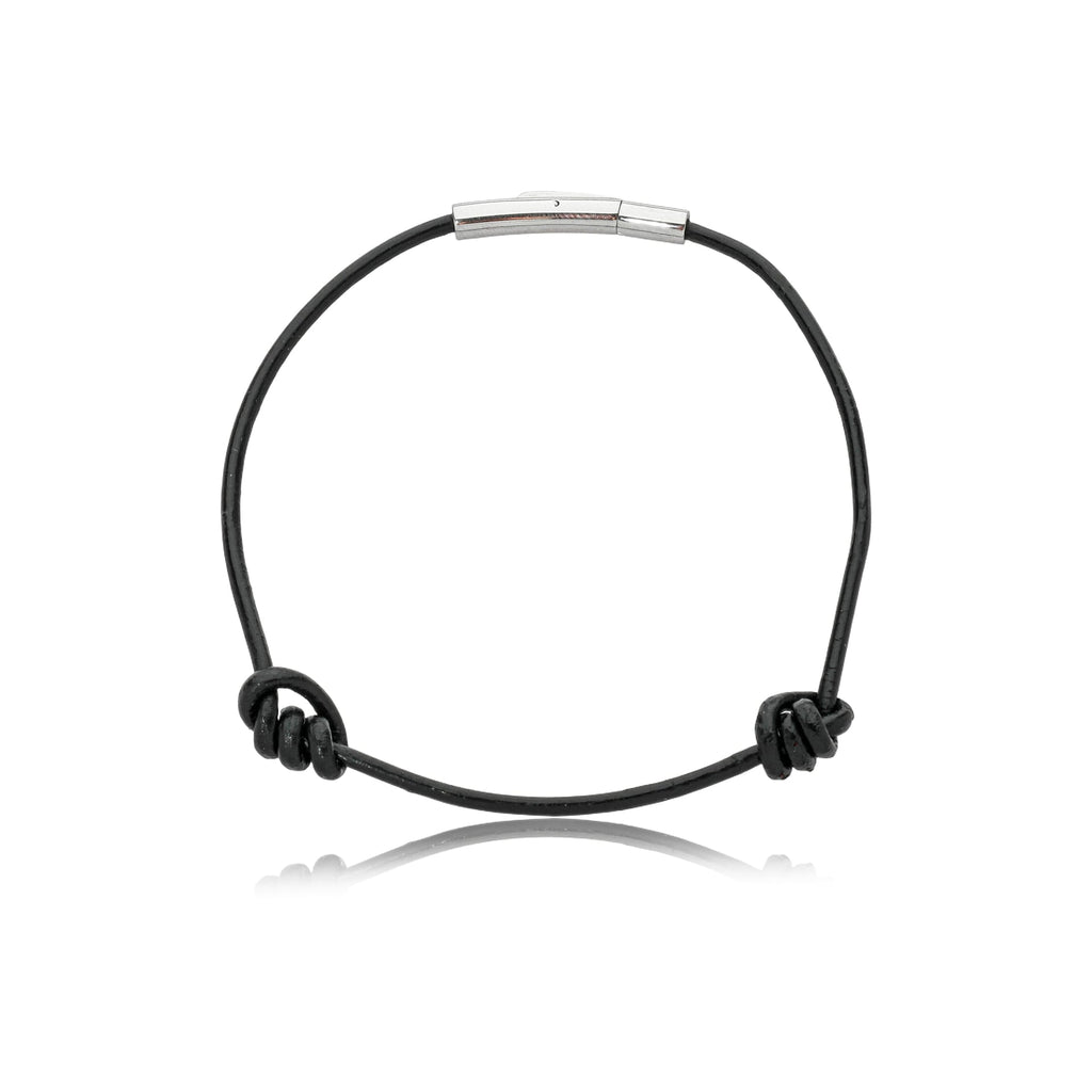 Pulseira Silicone Preta Nó Duplo