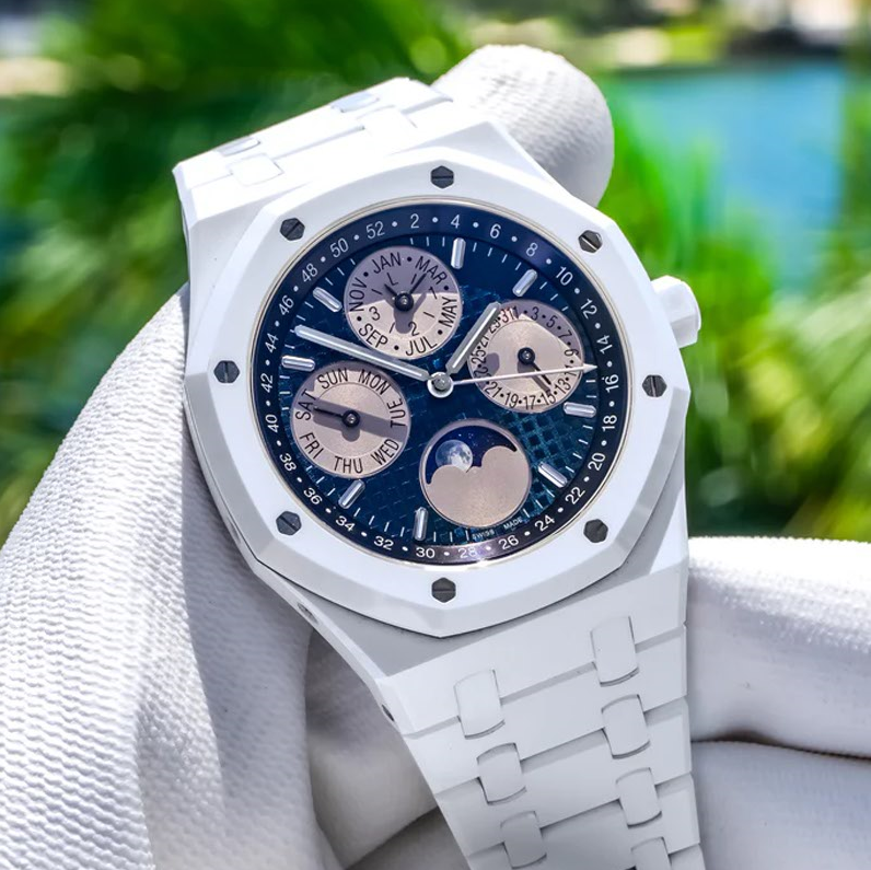Luxury Watches - Lunar Phase White Ceramic