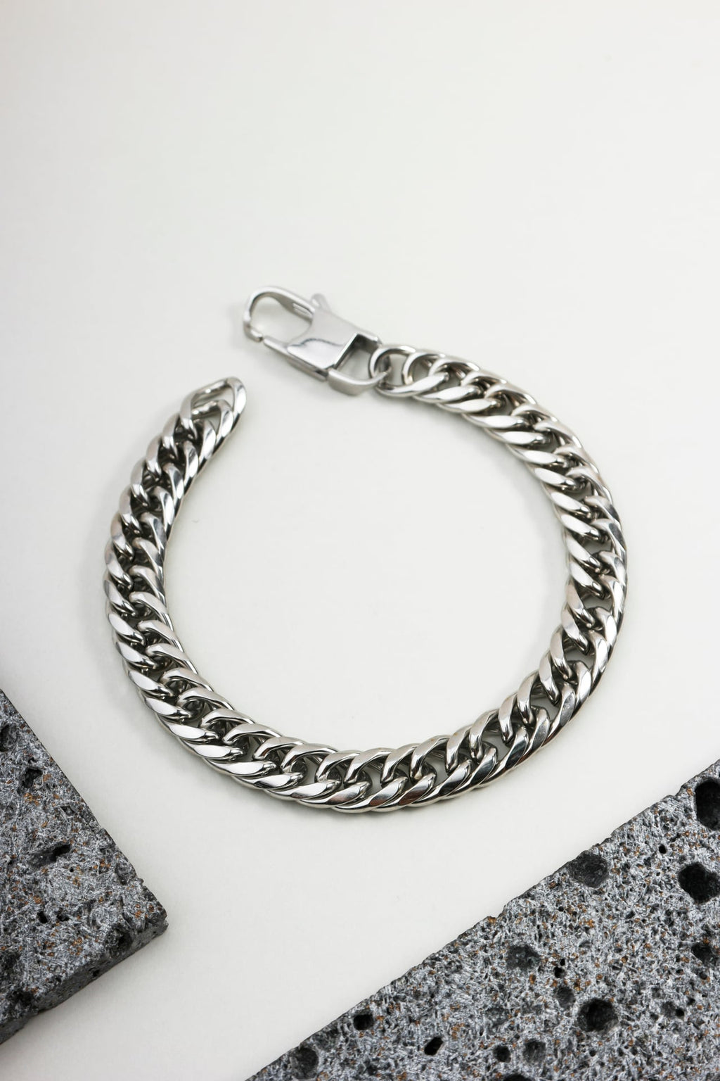 Pulseira Aço Malha Cubana
