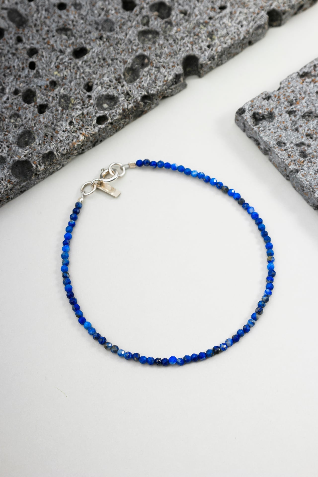 Pulseira Pedras Finas Lápis-lazúli e Prata 925